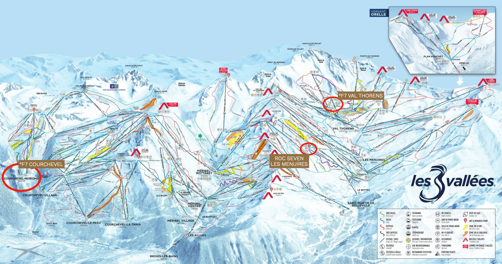 plan des trois vallées alpes françaises 